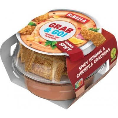 Ribella Grab&Go Spicy Hummus s krekry, vegan 130g – Zboží Dáma