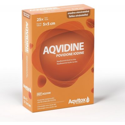 Aqvidine Povidone Iodine 5 x 5 cm 25 ks