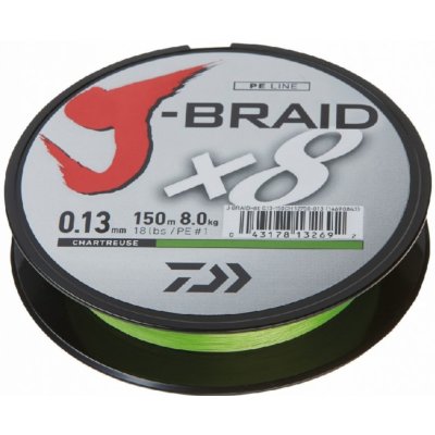 Daiwa J-Braid X8 chartrouse 150m 0,20mm 13kg – Zbozi.Blesk.cz