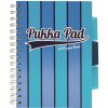 Poznámkový blok Pukka Pad projektový blok Pukka Stripe A5, linky 8 mm, modrý 200 listů