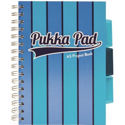Pukka Pad projektový blok Pukka Stripe A5, linky 8 mm, modrý 200 listů – Zboží Živě