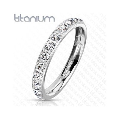 Spikes USA dámský prsten titan se zirkony TT1047 – Zboží Mobilmania