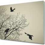 Sklenena krajeci deska Vrány na stromě 60x52 cm – Hledejceny.cz