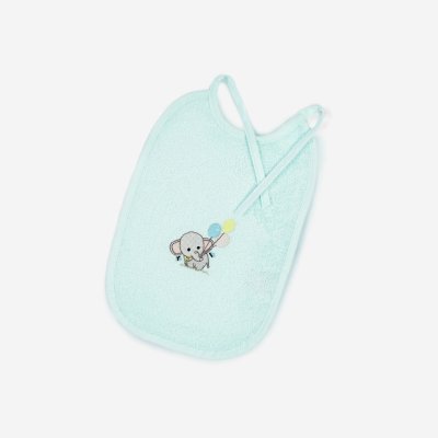 Goldea dětský froté bryndák lili mintový - sloník s balónkami 25 x 30 cm – Zboží Mobilmania