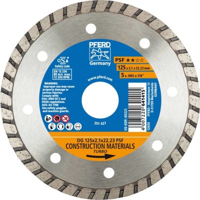 PFERD TOOLS 68012222 Dg Psf diamantový řezný kotouč Průměr 125 mm Ø otvoru 22.23 mm 1 ks – Zboží Dáma