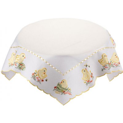 decoDoma Středový ubrus s výšivkou KUŘÁTKA 85x85 cm – Sleviste.cz