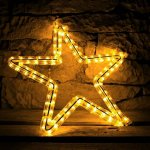DECOLED LED světelný motiv hvězda, 40cm, teple bílá bílý kabel – Hledejceny.cz
