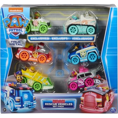 Spin Master Tlapková patrola Die-Cast multibalení neonových autíček – Zboží Mobilmania