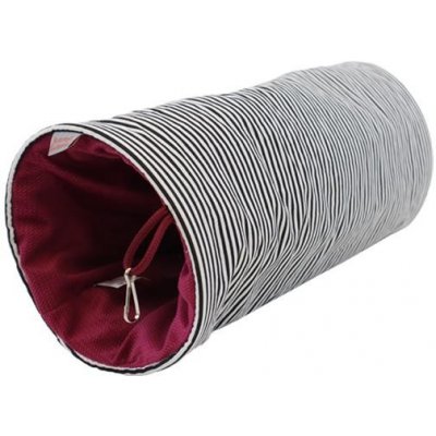 Samohýl Exclusive Tunel závěsný L černobílé proužky tm. růžový velvet 15 x 15 x 40 cm – Zboží Mobilmania
