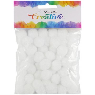 Tempus Kuličky pom poms bílé 20 mm 50 ks – Sleviste.cz