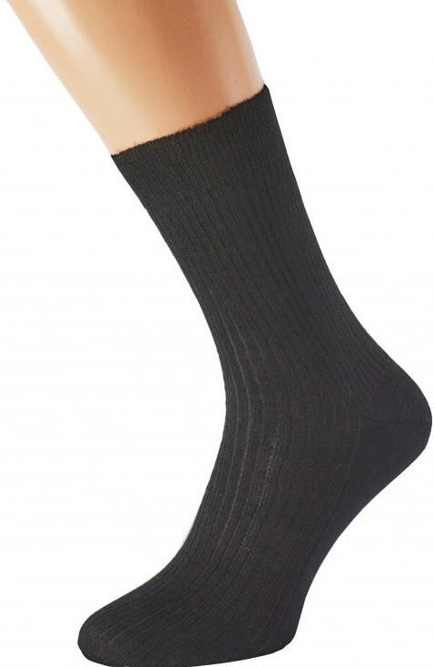 Kuks Zdravotní merino ponožky bez lemu LUKÁŠ Černé