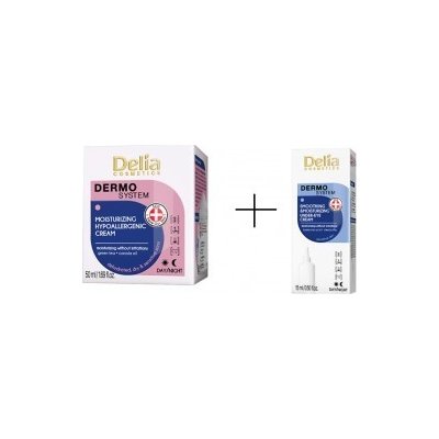 Delia Cosmetics hydratační hypoalergenní krém 50 ml + oční krém 15 ml dárková sada