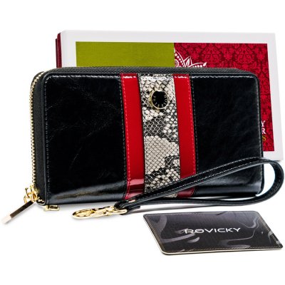 Peterson Dámská dlouhá kožená peněženka Kotka černá univerzální – Zboží Mobilmania