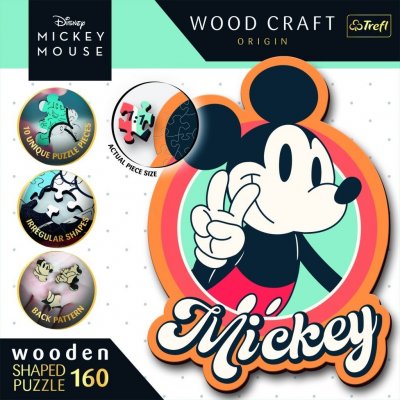 TREFL Wood Craft Origin Mickey Mouse Retro 160 dílků – Zboží Mobilmania