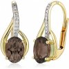 Náušnice Gems Diamantové náušnice Monroe kombinované zlato s brilianty a záhnědou smoky quartz 3834530-5-0-88