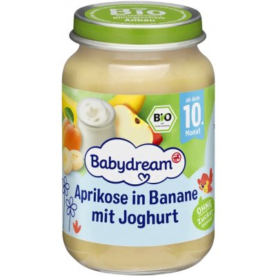 Babydream BIO ovocné pyré banán a meruňka s jogurtem 190 g – Zboží Dáma