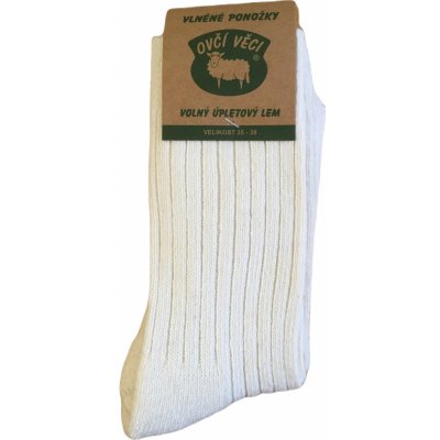 Ponožky z ovčí vlny Merino Sibiřky 1 pár přírodní