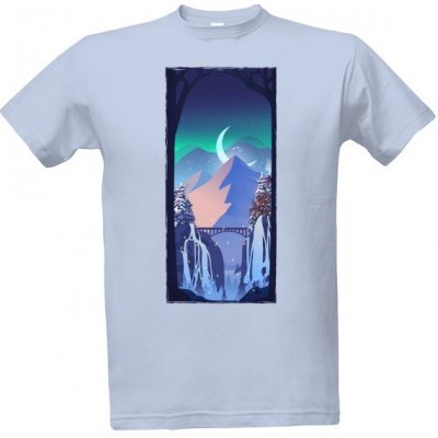 Tričko s potiskem Zima tričko Vánoce fantasy pánské Nebesky modrá – Zboží Mobilmania