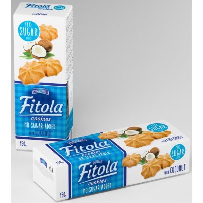 Fitola Coconut Křehké sušenky se sušeným kokosem bez přidaného cukru 130 g – Zboží Dáma