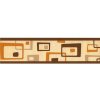 Impol Trade Samolepící bordura abstrakt hnědo-oranžový 69031 5m x 6,9cm