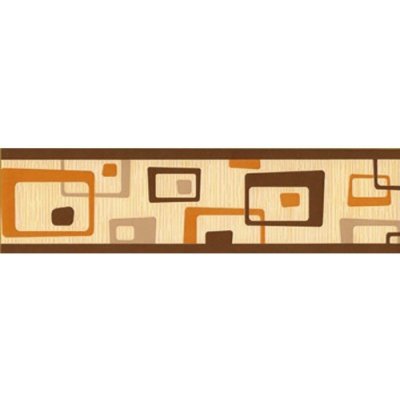 Impol Trade Samolepící bordura abstrakt hnědo-oranžový 69031 5m x 6,9cm – Zboží Mobilmania