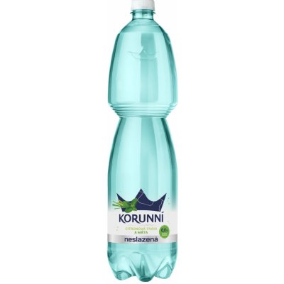 Korunní Minerální voda neslazená máta jemně perlivá 6 x 1,5 l