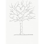 Svatba-eshop Svatební strom černobílý s ptáčky A3 - svatební stromy – Zboží Dáma