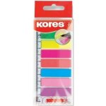 KORES Neonové záložky Index Strips na pravítku 45x12 mm / 8 barev / 25 lístků á barva – Zboží Dáma