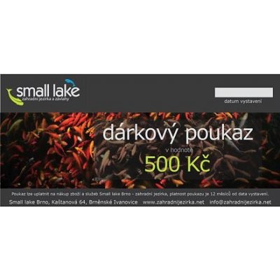 Dárkový poukaz na nákup zboží u SMALL LAKE v hodnotě 500 Kč – Zbozi.Blesk.cz