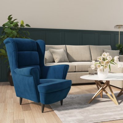 vidaXL 328083 relaxační modré samet – Zboží Dáma