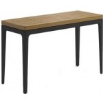 Gloster Hliníkový konzolový stolek Grid, obdélníkový 103x40x63 cm, rám hliník java, deska teak – Hledejceny.cz