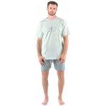 Gina 79174 pánské pyžamo krátké černo šedé – Zboží Dáma