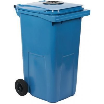 Extera Plastová venkovní popelnice na tříděný odpad s otvorem 240 l modrá 45079 – Zboží Mobilmania