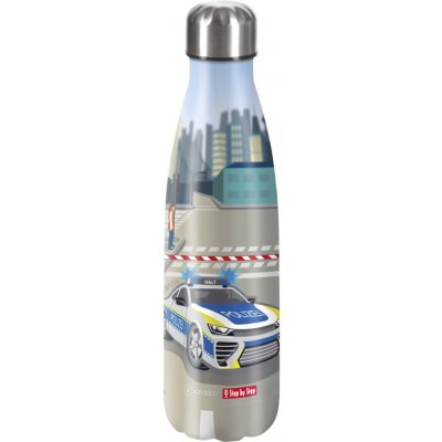 Step By Step Izolovaná láhev na pití z nerezové oceli 500 ml Police Car Cody – Zboží Dáma