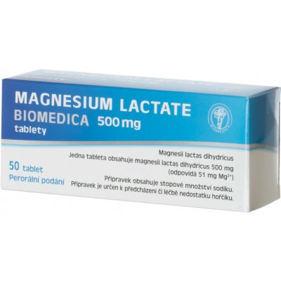 MAGNESIUM LACTATE BIOMEDICA POR 500MG TBL NOB 50 – Hledejceny.cz