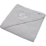 NEW BABY froté osuška s výšivkou a kapucí 80x80 šedá medvěd – Zboží Mobilmania