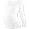 Těhotenské a kojící tričko Jožánek Johanka těhotenské triko dlouhý rukáv bílá