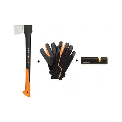 Set FISKARS sekera X24 + ostřič + rukavice 3ks – Zboží Dáma