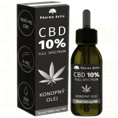PHARMA ACTIV CZECH CBD 10% Full Spectrum Konopný olej 1000 mg 10ml – Zboží Dáma