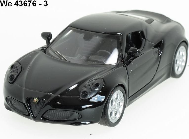 Welly Alfa 4C code 43676 modely aut černá 1:34
