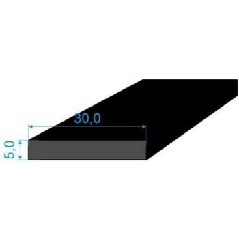 0596053 Pryžový profil 5x30mm, EPDM 70°Sh obdélníkový