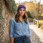 Ebbie Bavlněná lilek žebrovaná – Zboží Dáma