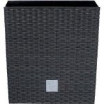 Prosperplast RATO LOW Květináč 20x20x20,2 cm ratan antracit – Sleviste.cz
