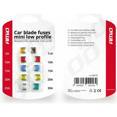 AMiO Nožové poistky MINI / 10ks nízkoprofilové – Sleviste.cz