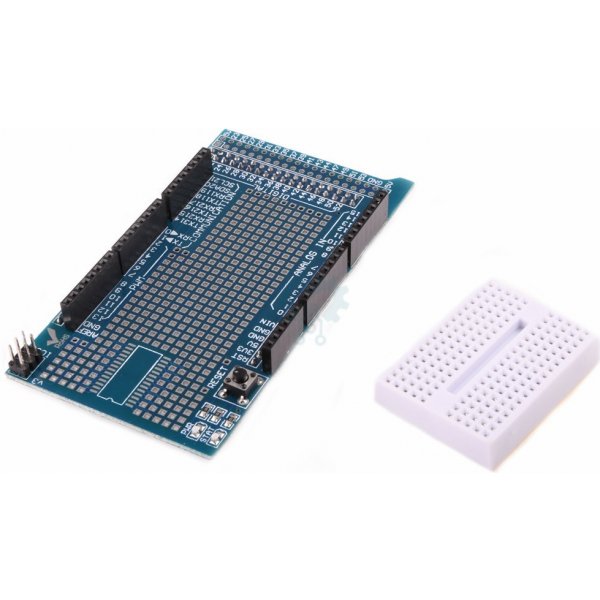 Programovatelná stavebnice LaskaKit Arduino MEGA prototype Shield + mini BreadBoard