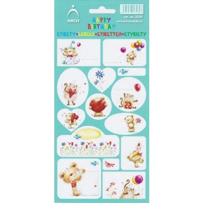Samolepky Narozeniny medvídek s kocourkem – Zboží Dáma