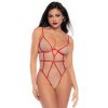 Dámské erotické body Mapalé strappy body červeno-přírodní