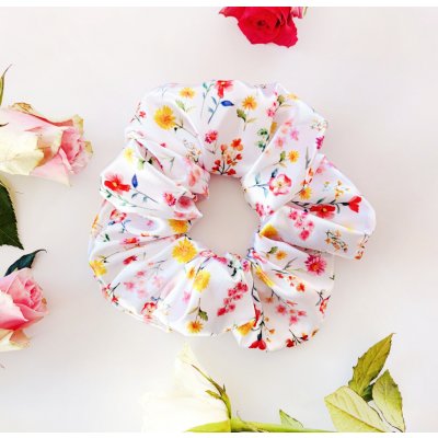 Saténová gumička do vlasů - Gumička Rozkvetlá – Hledejceny.cz