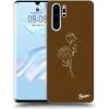 Pouzdro a kryt na mobilní telefon Huawei Picasee silikonové Huawei P30 Pro - Brown flowers čiré