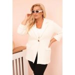 Kesi dámské sako 21454 s dlouhým rukávem a límcem Smetanová – Zboží Dáma